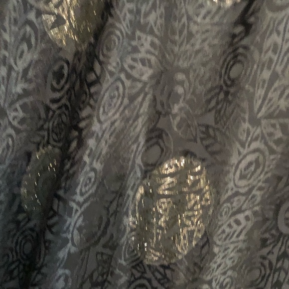 Norma Walters size 10 Black & Gold silk print BIAS cut maxi skirt with side zip - Picture 11 of 16